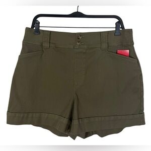 NWT Spanx Stretch Twill Trouser Shorts In Tuscan Olive Green 20624R Sz XL